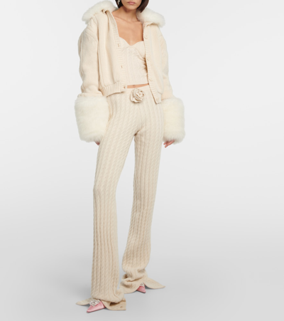 Magda Butrym Cable-knit Tube Top In White