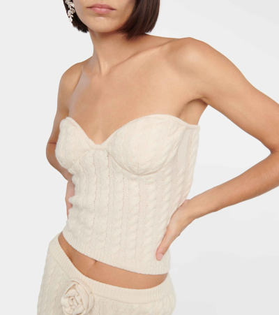 Shop Magda Butrym Cable-knit Tube Top In White