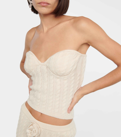 Magda Butrym Cable-knit Tube Top In White