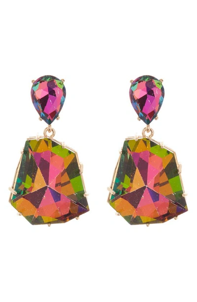 Shop Cara Crystal Drop Earrings In Green
