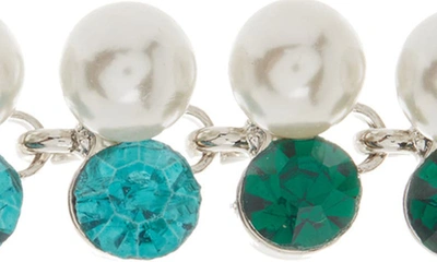 Shop Cara Mutlicolor Crystal & Imitation Pearl Drop Earrings In Green