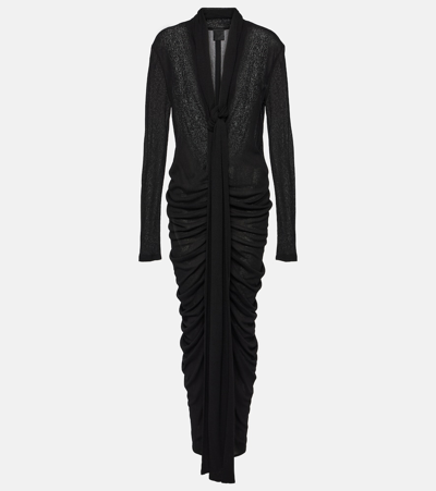 Shop Givenchy Ruched Jersey Maxi Dress In Black