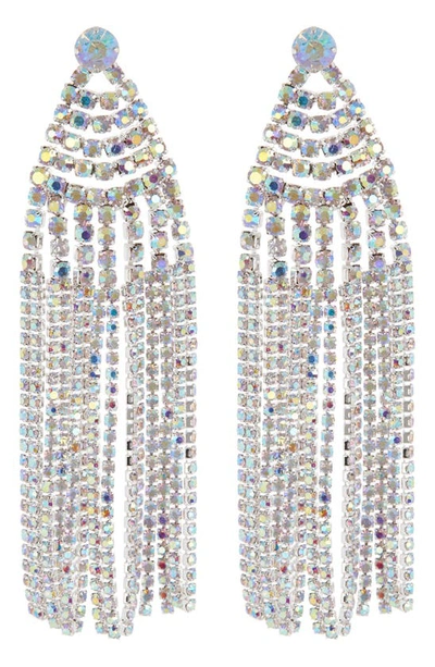 Shop Tasha Crystal Fringe Drop Earrings In Silver
