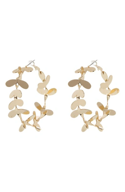 Shop Tasha Flower Hoop Earrings In Gold