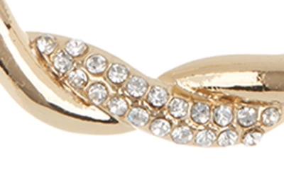Shop Tasha Twist Crystal Hoop Earrings In Gold