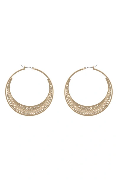 Shop Tasha Filigree Hoop Earrings In Gold
