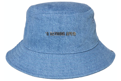 Pre-owned Bape Denim Bucket Hat Light Indigo