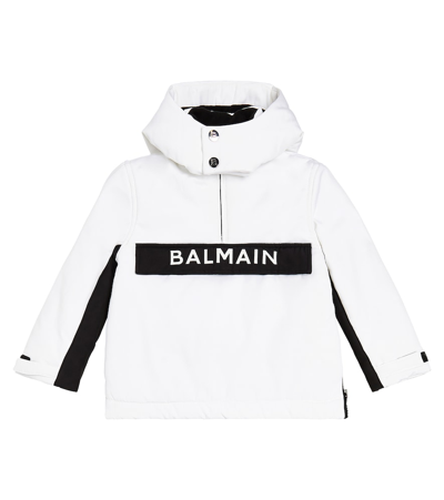 Shop Balmain Logo Ski Jacket In White