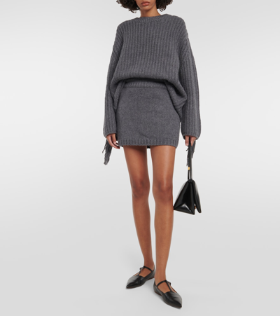 Shop Lisa Yang Lovi Cashmere Miniskirt In Grey