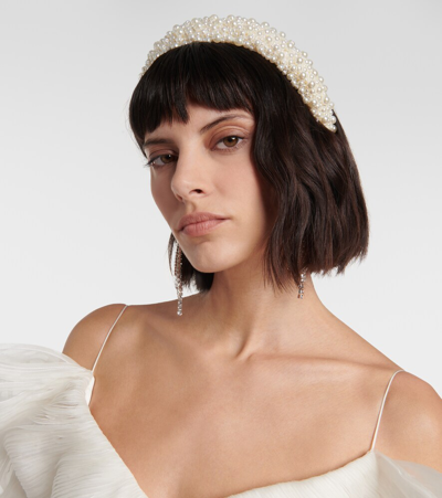 Shop Rebecca Vallance Pearla Embellished Headband In White