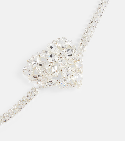 Shop Magda Butrym Heart Crystal-embellished Choker In Silver