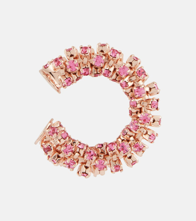 Shop Magda Butrym Crystal-embellished Clip-on Earrings In Red