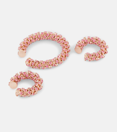 Magda Butrym Crystal-embellished Clip-on Earrings In Red