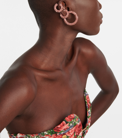 Magda Butrym Crystal-embellished Clip-on Earrings In Red
