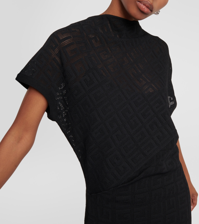 Shop Givenchy 4g Jacquard Midi Dress In Black