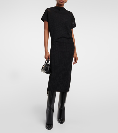 Shop Givenchy 4g Jacquard Midi Dress In Black