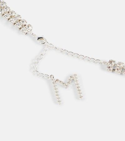Magda Butrym Floral-appliqué Crystal-embellished Choker In Silver