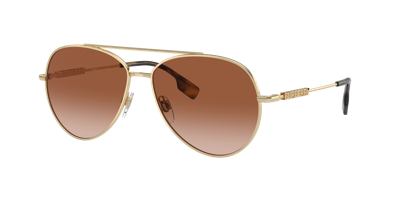 Shop Burberry Woman Sunglasses Be3147 In Brown Gradient