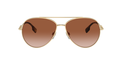 Shop Burberry Woman Sunglasses Be3147 In Brown Gradient