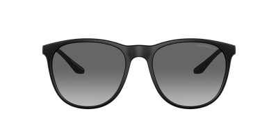 Emporio Armani Matte Black Injected Sunglasses In Gradient Grey