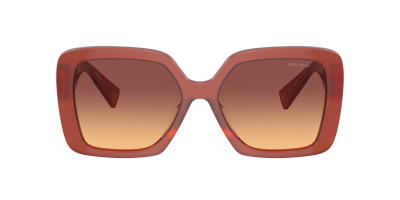 Shop Miu Miu Woman Sunglass Mu 10ys In Orange Gradient Violet