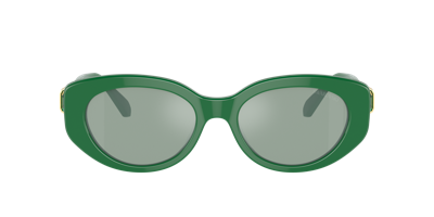Shop Swarovski Woman Sunglasses Sk6002 In Azure Internal Mirror Silver