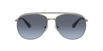 Swarovski Crystal-embellished Pilot-frame Sunglasses In Blue Gradient Grey