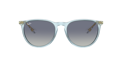 Ray Ban Erika Classic Sunglasses Gold Frame Grey Lenses 54-18 In Grey,blue