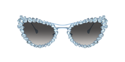 Swarovski Womens Blue Sk7011 Cat-eye Gem-embellished Metal Sunglasses In Grey Gradient