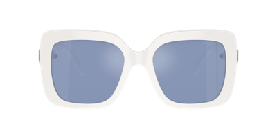 Swarovski Sk6001 Square-frame Acetate Sunglasses In Light Blue Mirror Silver
