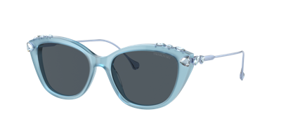 Swarovski Crystal-embellished Cat-eye Frame Sunglasses In Dark Grey