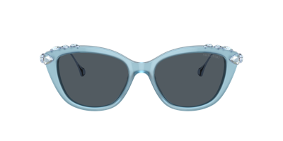 Swarovski Crystal-embellished Cat-eye Frame Sunglasses In Dark Grey