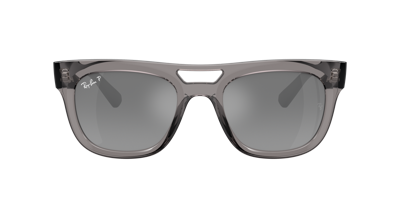 Ray Ban Phil Bio-based Sunglasses Black Frame Silver Lenses Polarized 54-21 In Silver,grey