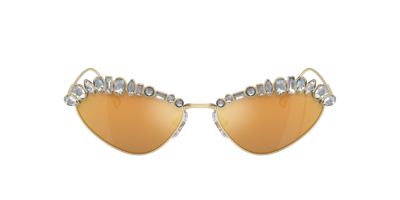 Shop Swarovski Woman Sunglasses Sk7009 In Brown Mirror Gold