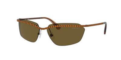 Shop Swarovski Woman Sunglasses Sk7001 In Dark Brown