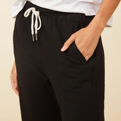 Monrow Supersoft Fleece Silver Tip Drawcord Baggy Sweats In Black