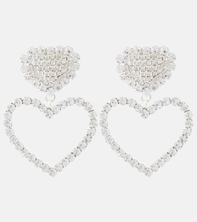 Shop Rebecca Vallance Mariella Crystal-embellished Earrings In Silver