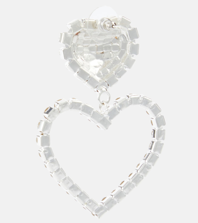 Shop Rebecca Vallance Mariella Crystal-embellished Earrings In Silver