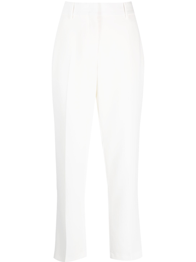 Shop Ermanno Scervino White Straight-leg Tailored Trousers