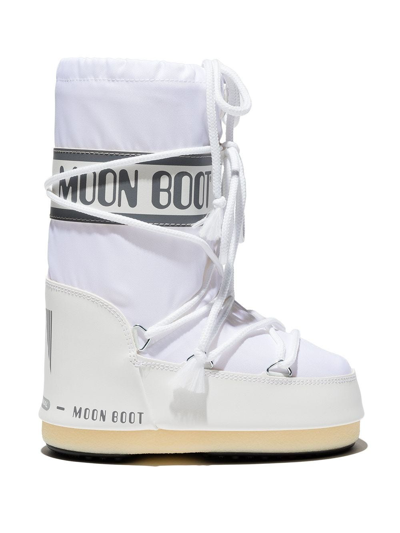 Shop Moon Boot White Icon Panelled Waterproof Boots