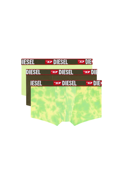 Shop Diesel Three-pack Boxer Briefs Plain And Tie-dye In Multicolor
