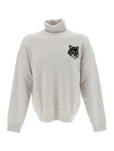Shop Maison Kitsuné Sweaters In Light Grey Melange