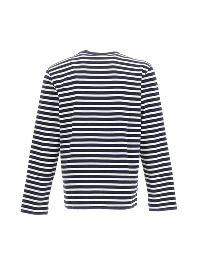 Shop Maison Kitsuné Sweaters In Navy Stripes