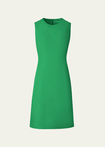 Shop Akris 70's Inspired Cotton Silk Short Dress In Leaf