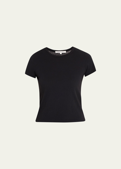 Shop Slvrlake Fitted Cropped Baby Tee In Raven