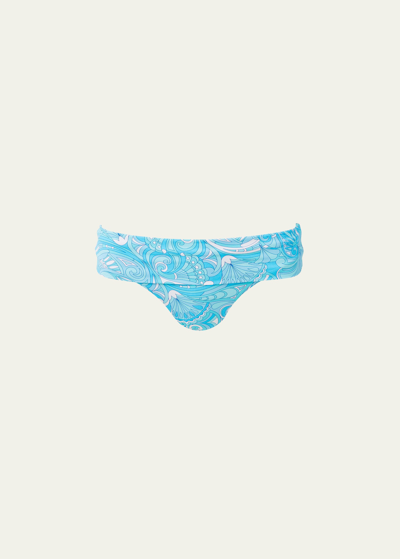 Shop Melissa Odabash Brussels Fold-over Bikini Bottoms In Mirage Blue