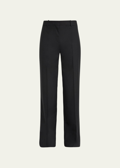 Shop The Row Bany Straight-leg Wool Pants In Black