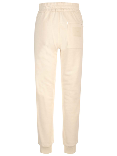 Shop Fendi Fleece Sweat Trousers In White