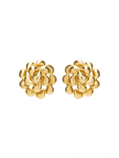 Shop Oscar De La Renta Domed Teardrop Earrings In Gold