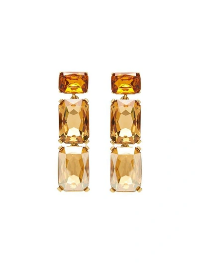 Shop Oscar De La Renta Multi Crystal Chandelier Clip-on Earrings In Topaz Multi